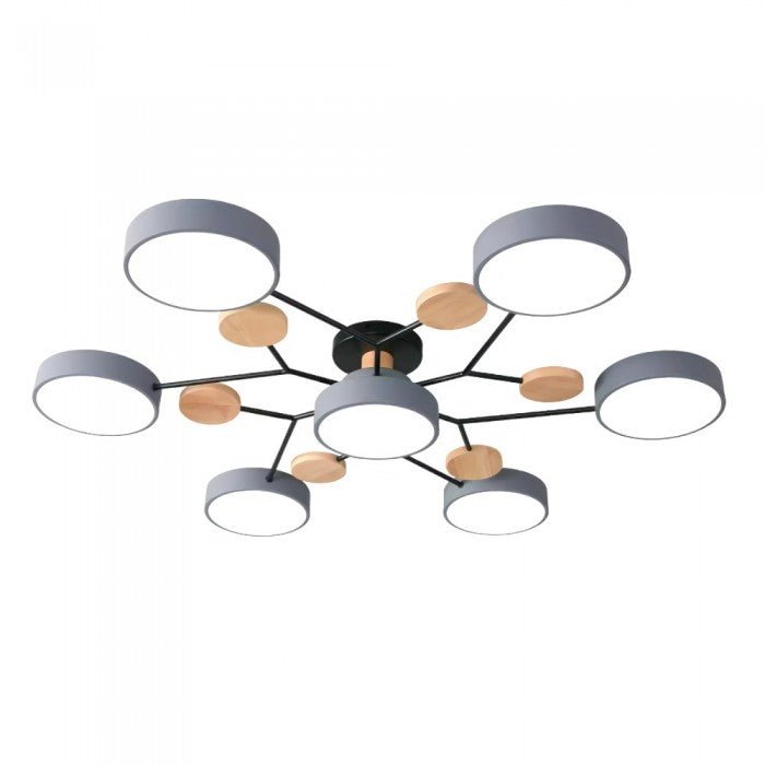 "Nordic LED-Deckenleuchte, verzweigtes Design, skandinavisch, mattweiß, warmweißes Licht, energieeffizient, 60 cm Durchmesser