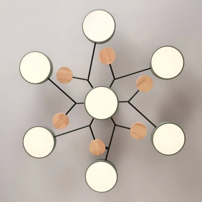 "Nordic LED-Deckenleuchte, verzweigtes Design, skandinavisch, mattweiß, warmweißes Licht, energieeffizient, 60 cm Durchmesser