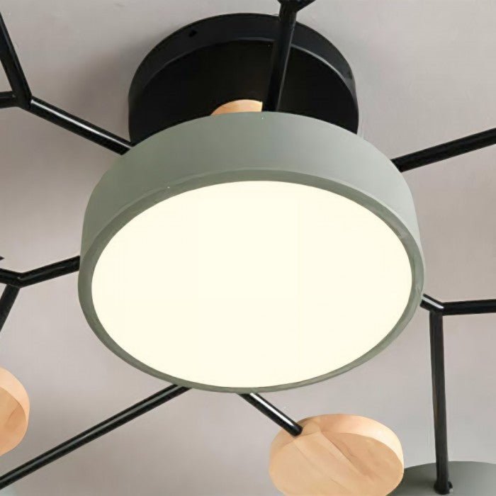"Nordic LED-Deckenleuchte, verzweigtes Design, skandinavisch, mattweiß, warmweißes Licht, energieeffizient, 60 cm Durchmesser