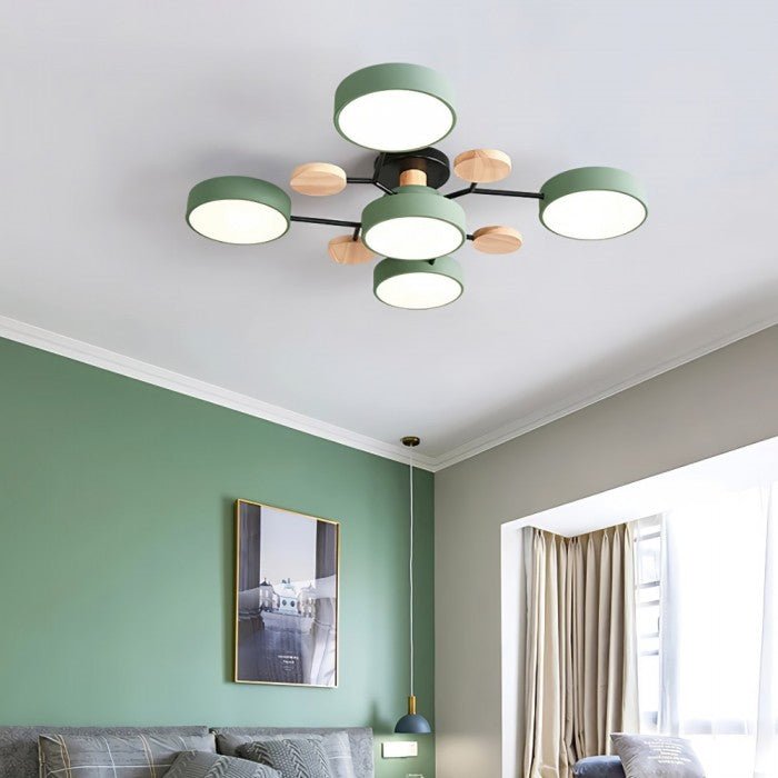 "Nordic LED-Deckenleuchte, verzweigtes Design, skandinavisch, mattweiß, warmweißes Licht, energieeffizient, 60 cm Durchmesser