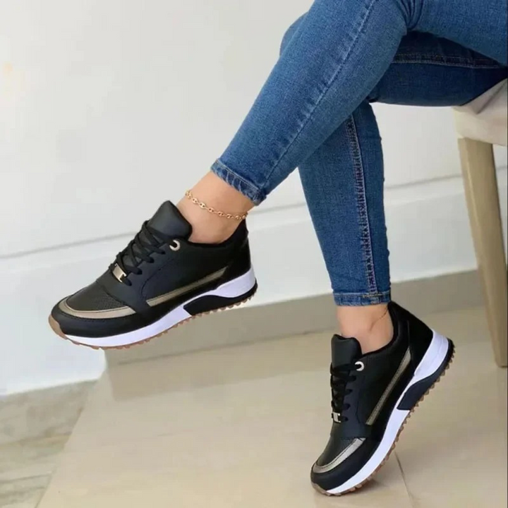 Orthopädische Damen-Wanderschuhe, rutschfest, modernes Design in Blau, Kaki, Schwarz, Weiß für sicheren Komfort.
