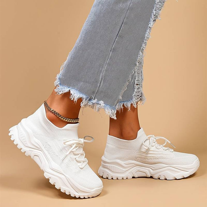 Orthopädische Damensneaker, elastisch, mit Memory-Schaum und Fußgewölbeunterstützung, in elegantem Design.