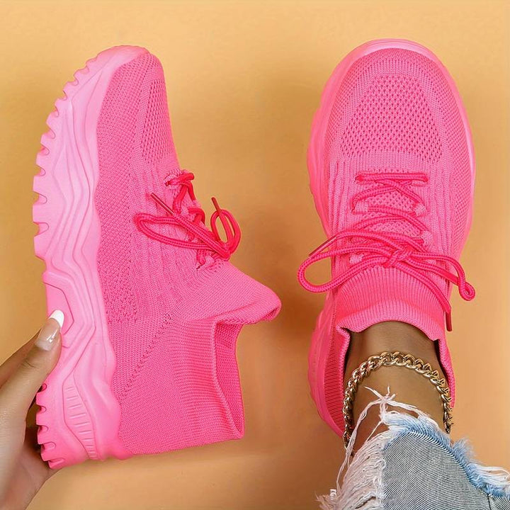 Orthopädische Damensneaker, elastisch, mit Memory-Schaum und Fußgewölbeunterstützung, in elegantem Design.