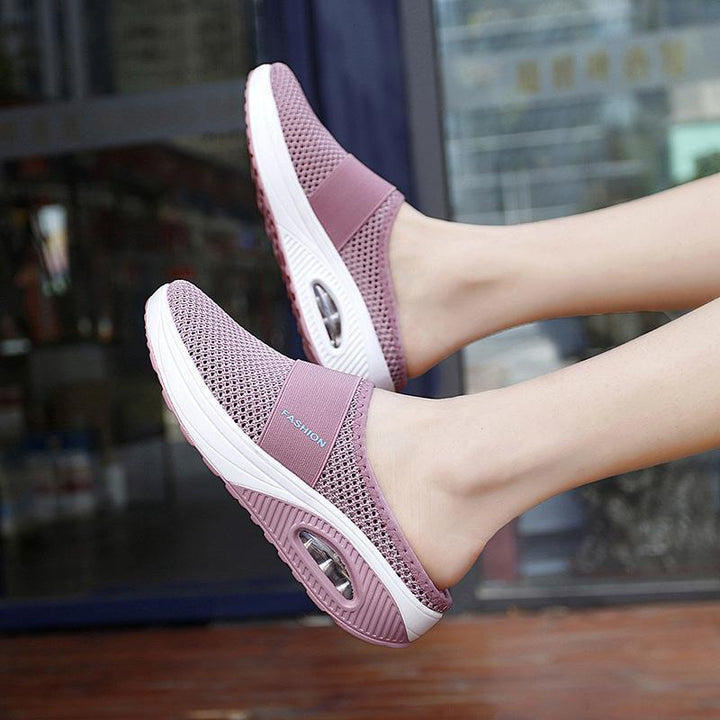 "Orthopädische Slipper mit Luftkissen, komfortables Slip-On-Design, atmungsaktive Materialien, vielseitig und elegant."