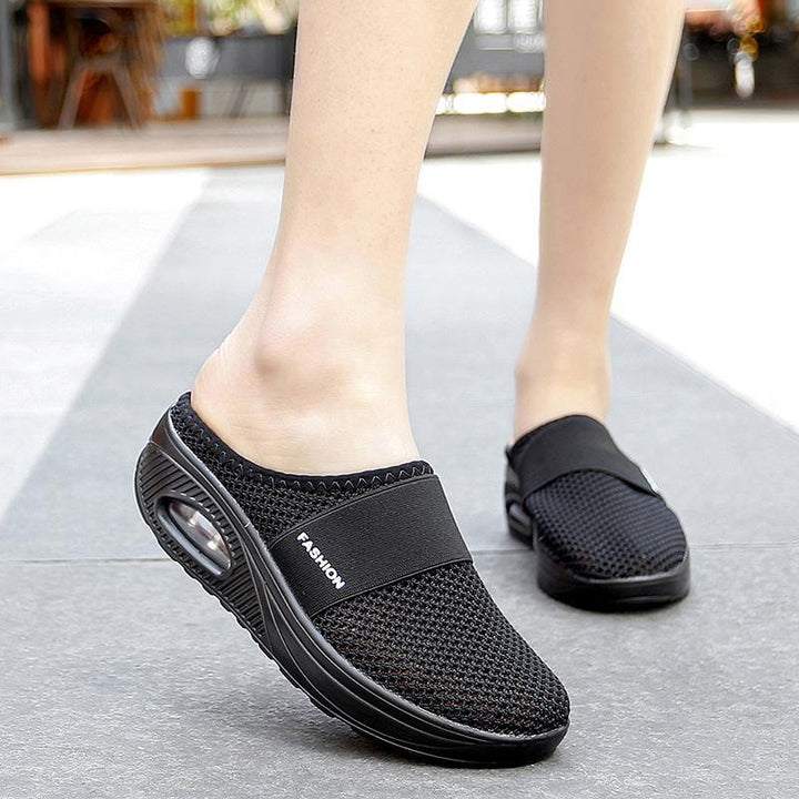 "Orthopädische Slipper mit Luftkissen, komfortables Slip-On-Design, atmungsaktive Materialien, vielseitig und elegant."