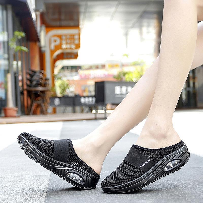 "Orthopädische Slipper mit Luftkissen, komfortables Slip-On-Design, atmungsaktive Materialien, vielseitig und elegant."