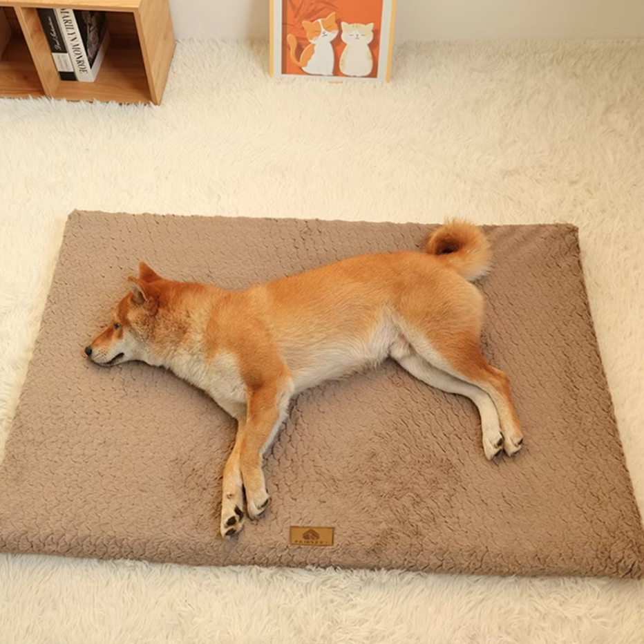 "Orthopädisches Hundebett, flauschige Haustiermatte mit plüschiger Oberfläche zur Unterstützung älterer Hunde und Katzen"
