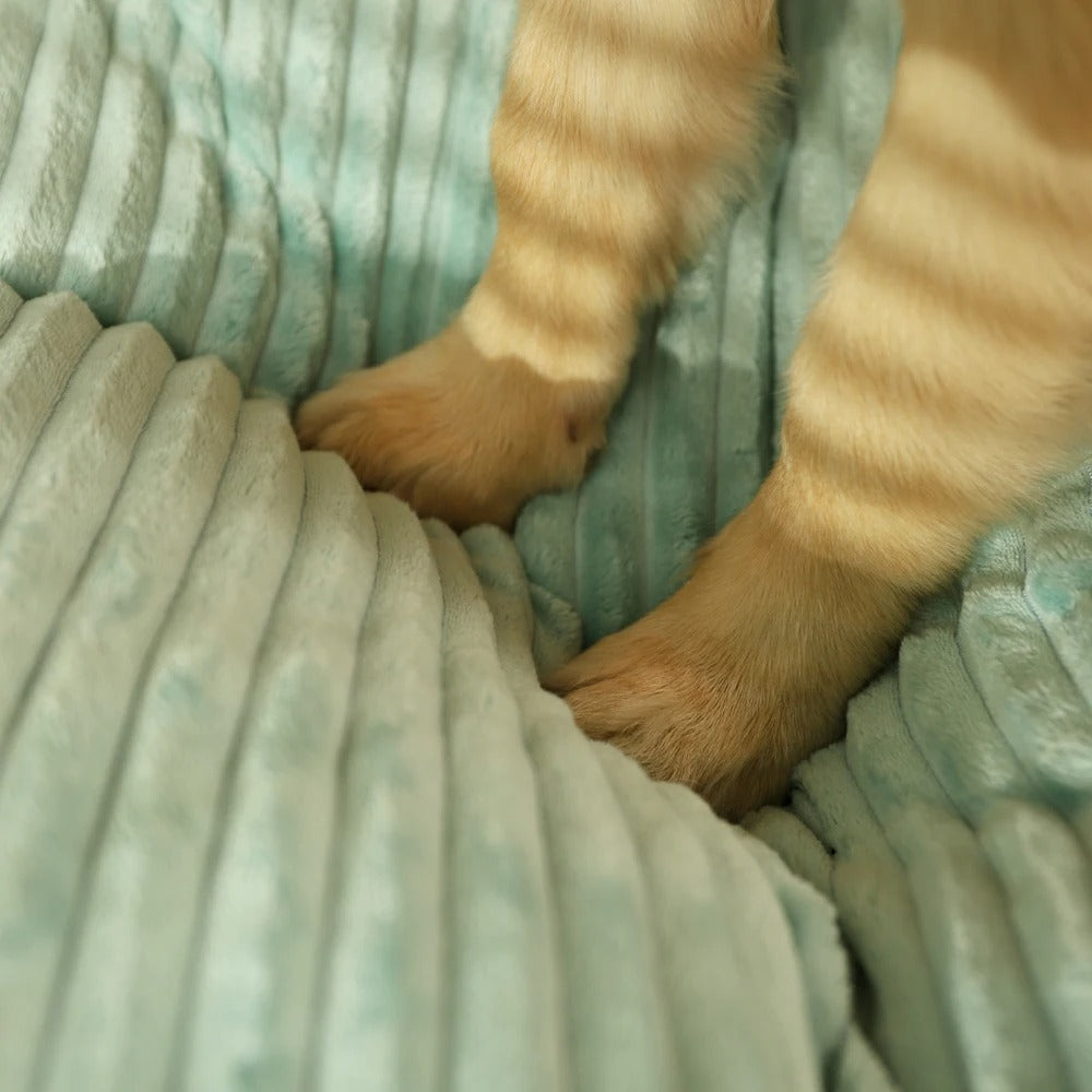 "Orthopädisches Hundekissen, dunkelblau, weiches Fleece, rutschfest; ideal für Komfort und Unterstützung Ihres Hundes."
