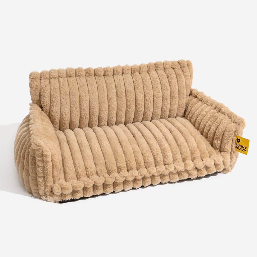 "Orthopädisches waschbares Hundebett aus Kunstfell mit Kissen und Armlehnen, ideal für Gelenkunterstützung, grau."