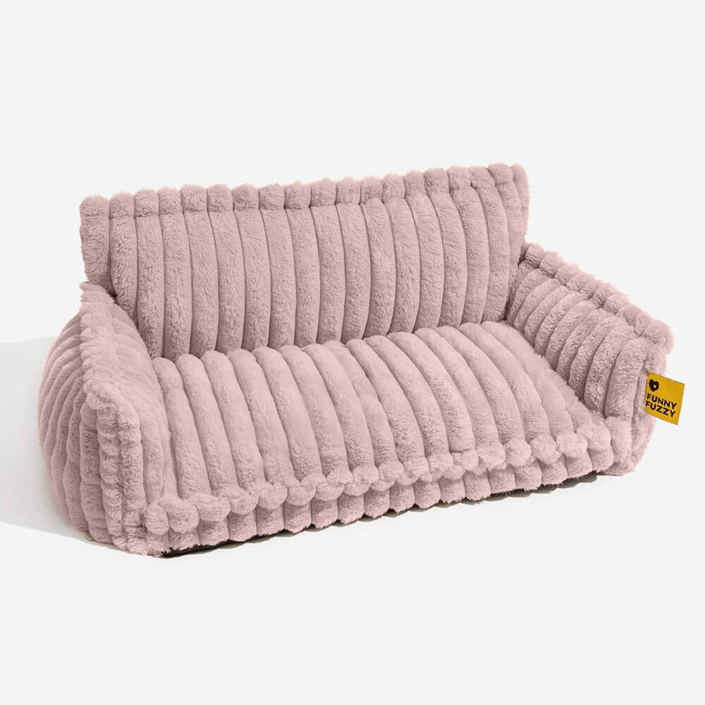 "Orthopädisches waschbares Hundebett aus Kunstfell mit Kissen und Armlehnen, ideal für Gelenkunterstützung, grau."