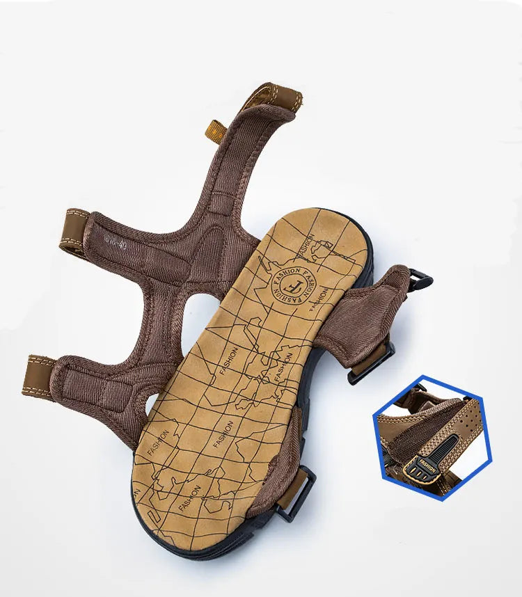 Outdoor- und Sportsandalen, ergonomisches Fußbett, langlebig, stilvoll, Komfort, braunes Leder/ Wildleder, Wolff Sandalen.