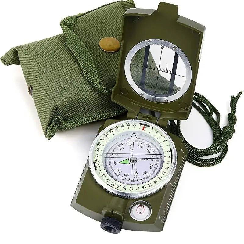 Outdoor-Kompass PfadFinder mit faltbarem, robustem Design und leuchtender Anzeige für präzise Navigation bei Abenteuern.