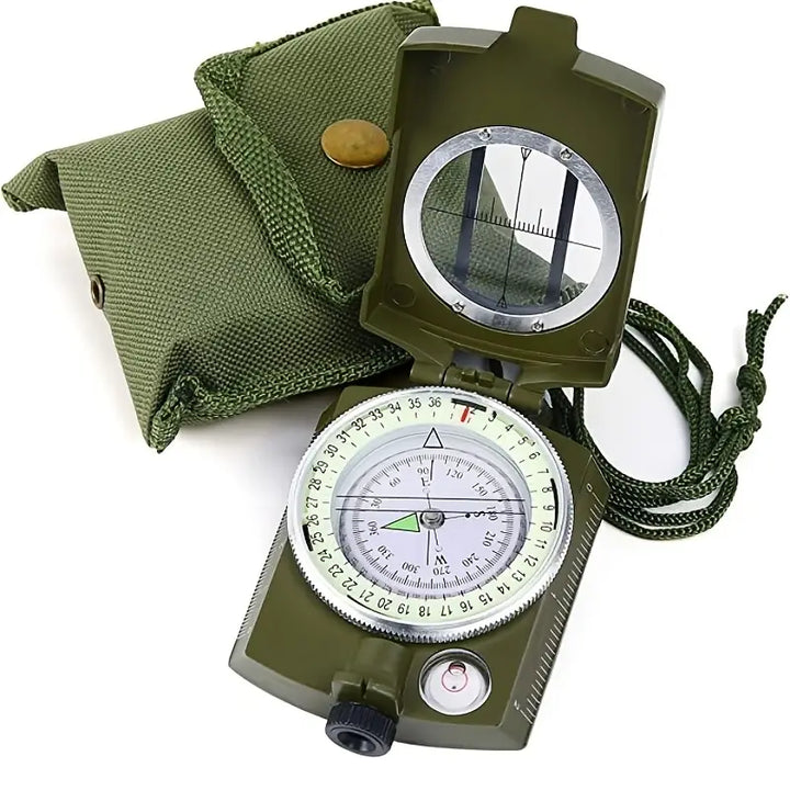 Outdoor-Kompass PfadFinder mit faltbarem, robustem Design und leuchtender Anzeige für präzise Navigation bei Abenteuern.