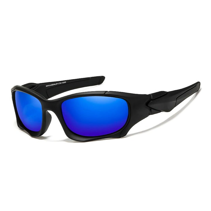 "Polarisierte Motorrad-Sonnenbrille, modernes Design, leichte Konstruktion, klare Sicht, Blendschutz, ergonomisch, lila Linse