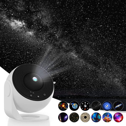 "Projektorlampe, 13-in-1, mit LED, zeigt farbenfrohe Planeten und Galaxien, ideal für entspannende Heimumgebung."