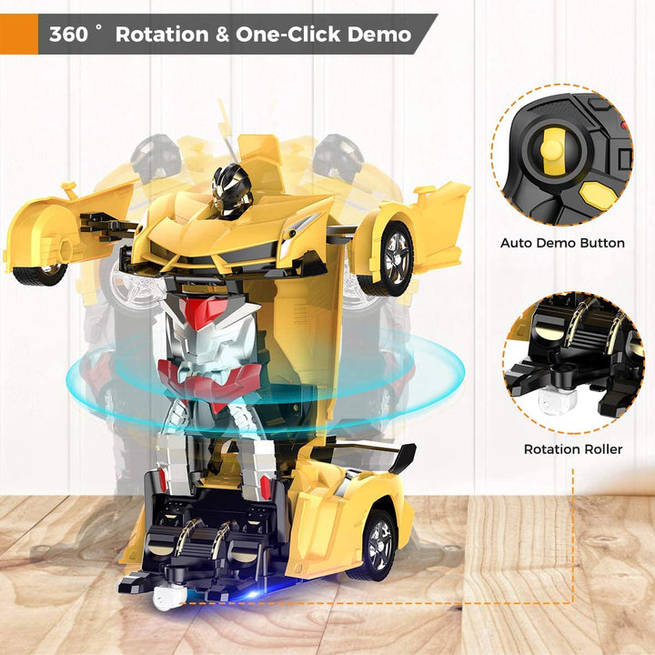 "RC Transformationsauto, Roboter-Spielzeug, 2.4GHz, farbenfrohes Auto, wandelbar in Roboter, ideal für Kinder, interaktiv"