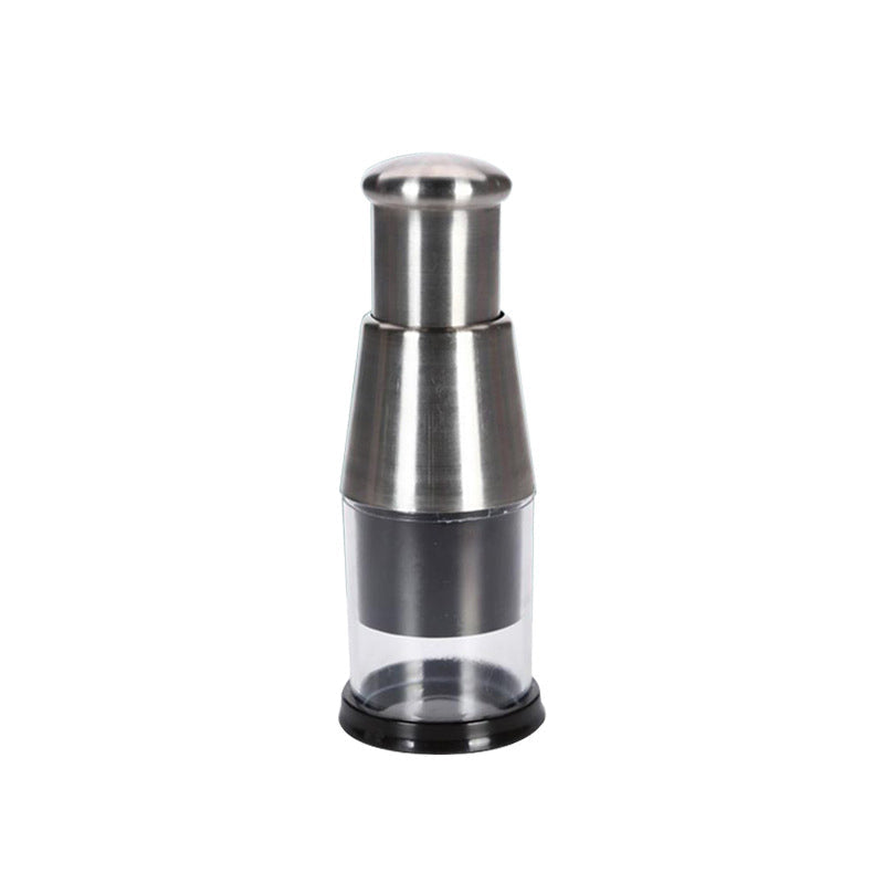 "Robuste Edelstahl-Knoblauchpresse mit ergonomischem Griff, ideal für müheloses und effizientes Zerkleinern in der Küche."