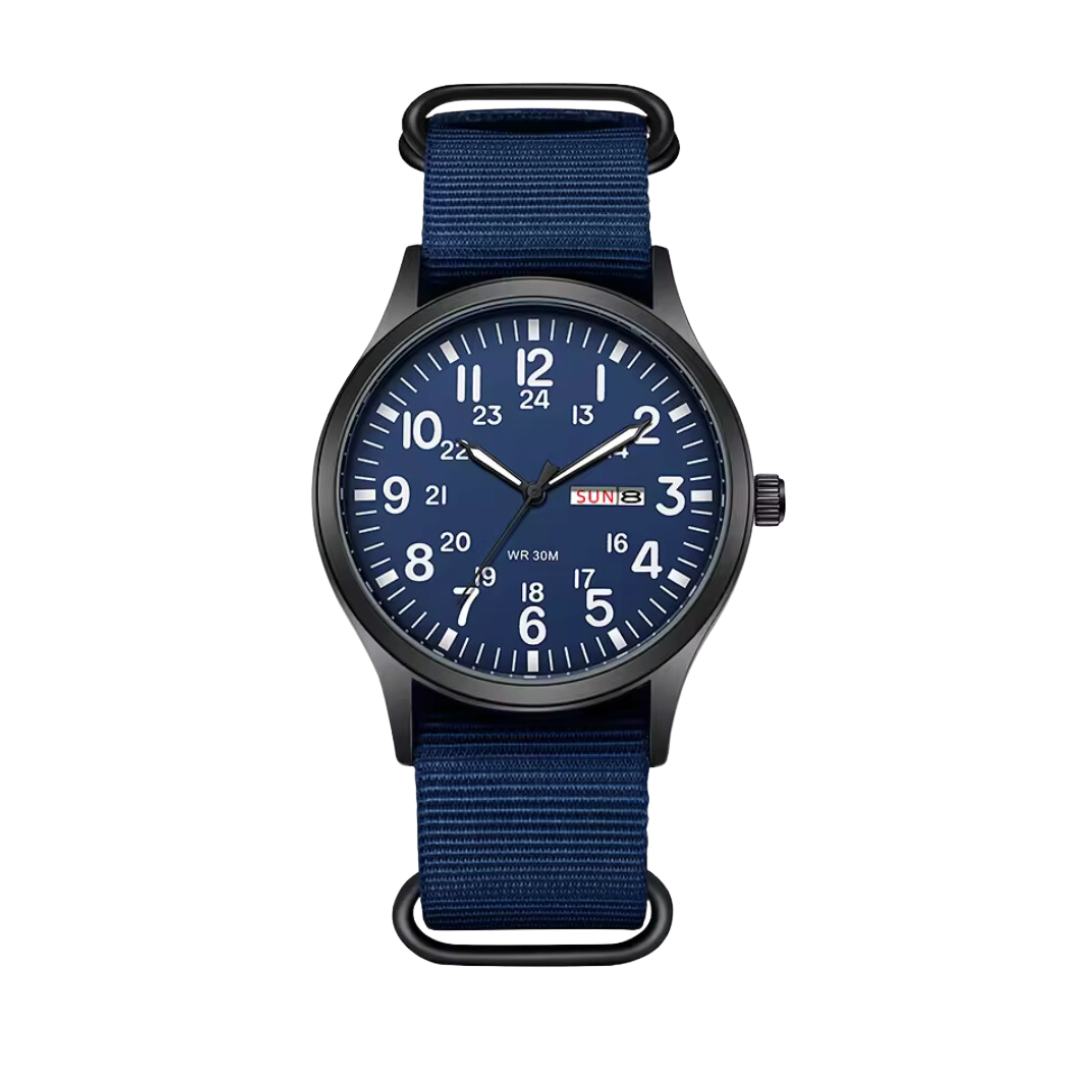 "Robuste Outdoor Herren Armbanduhr, wasserdicht und kratzfest, Edelstahlgehäuse, leuchtende Zeiger, für Abenteuer."