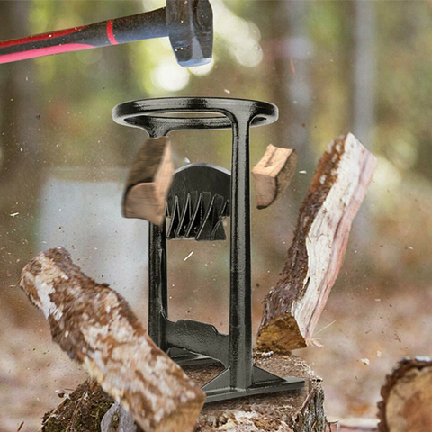 Robuster Holzspalter aus Stahl für sicheres Holzspalten mit stabiler Befestigung, ideal für Gartenarbeiten und Camping.
