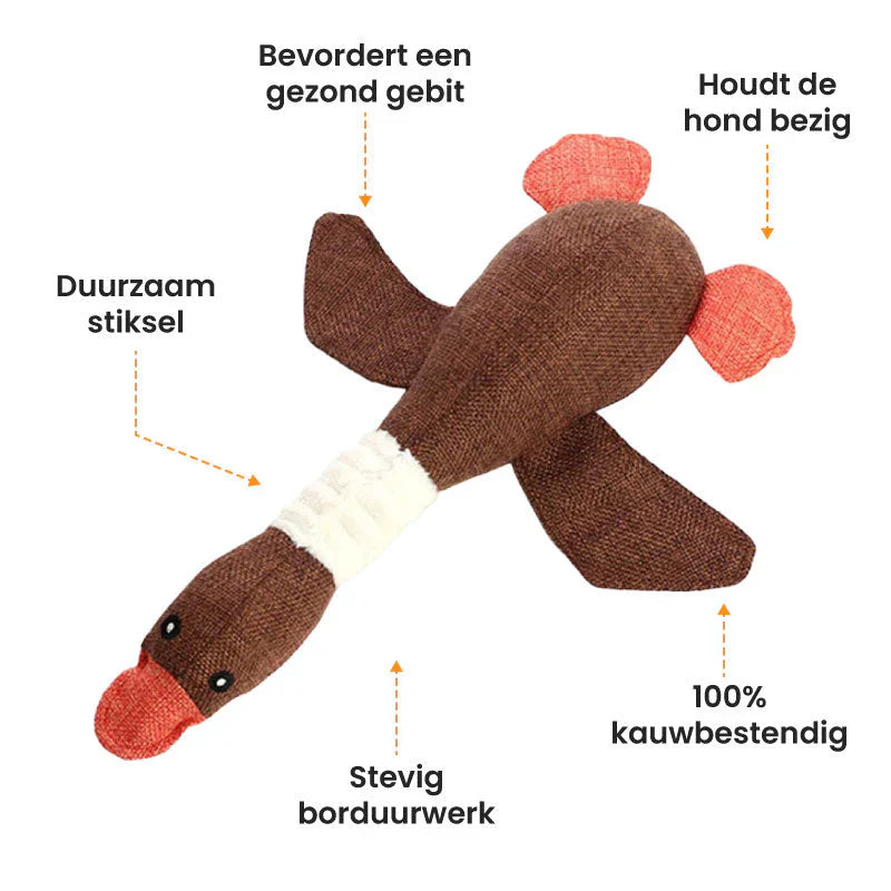 "Robustes langlebiges Hundespielzeug in Blau und Braun, ideal für Kauen und Zerren, hält starker Beanspruchung stand."