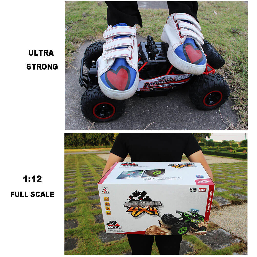 "Robustes RC Auto Monstertruck, 4x4 Offroad Rock Crawler, ferngesteuertes Fahrzeug mit Hi-Q-Gummirädern, 2,4 GHz Technologie"