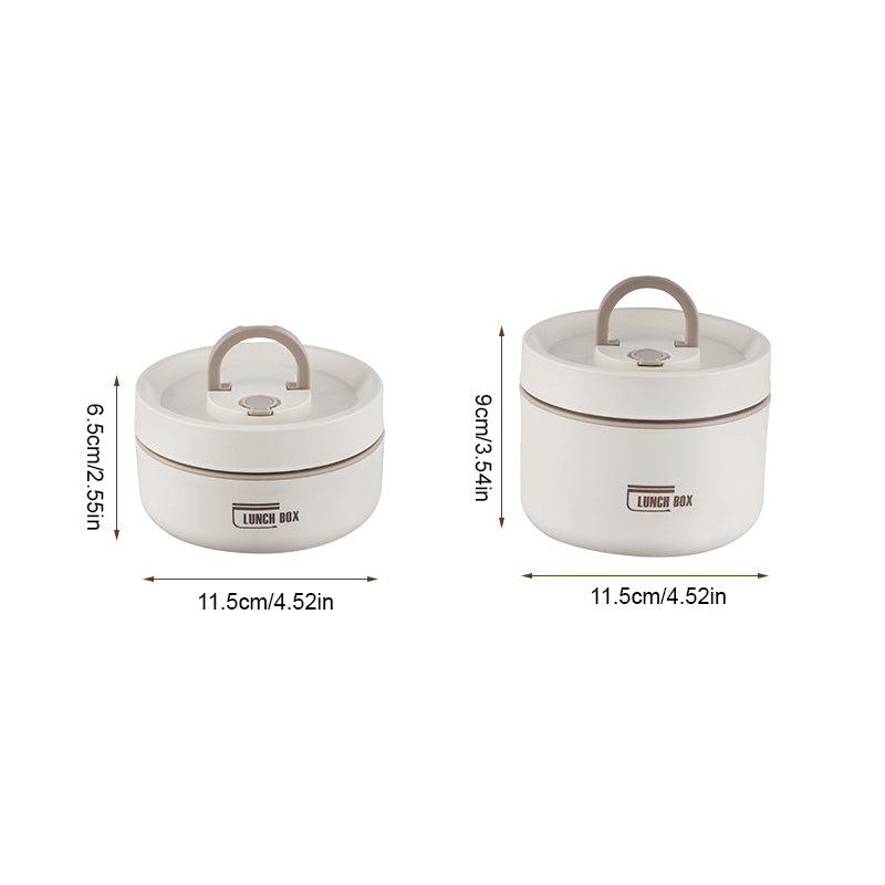 "Runde, mehrschichtige ThermoBox Lunchbox, stapelbar, mit Deckel in stilvollem Design, ideal für unterwegs"