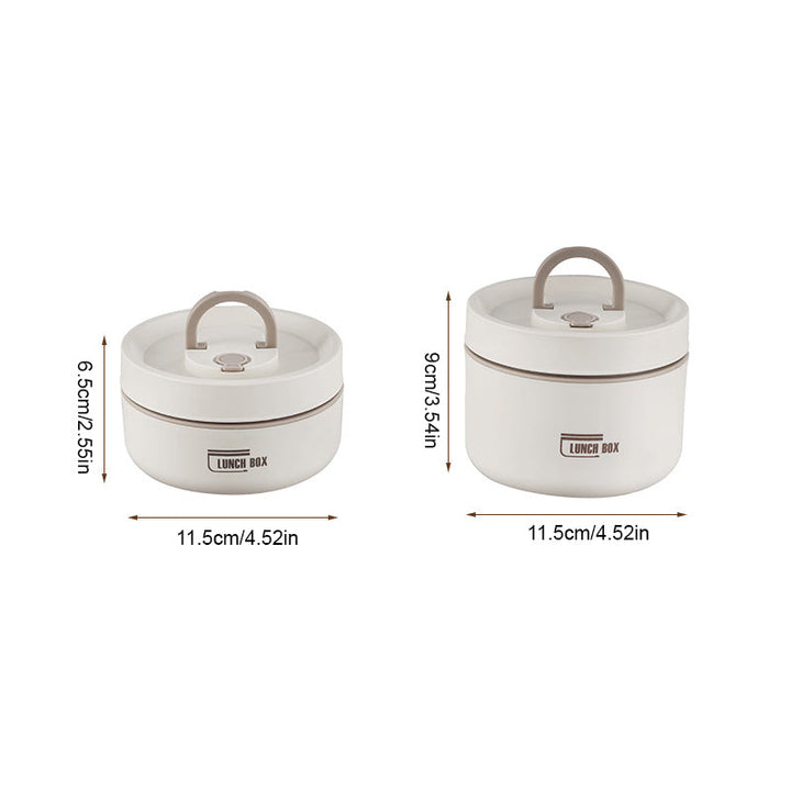 "Runde, mehrschichtige ThermoBox Lunchbox, stapelbar, mit Deckel in stilvollem Design, ideal für unterwegs"