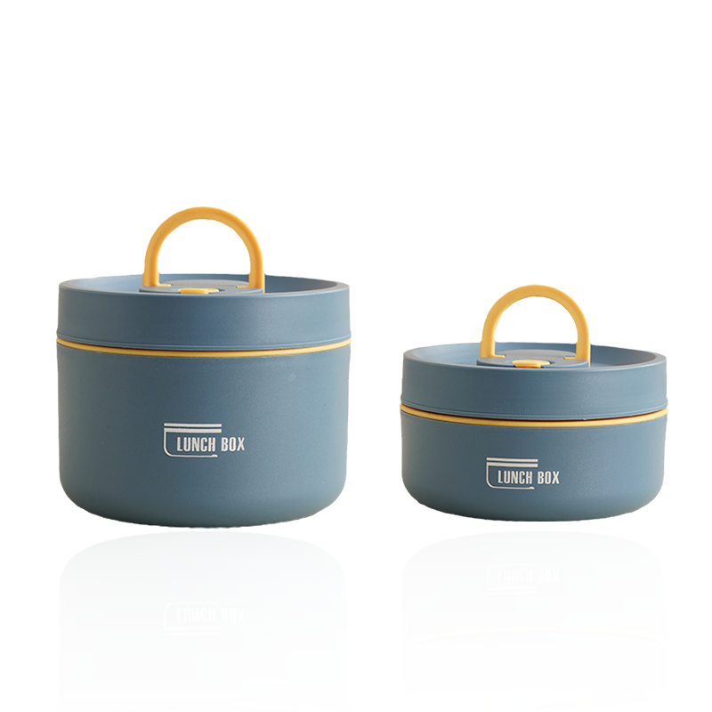 "Runde, mehrschichtige ThermoBox Lunchbox, stapelbar, mit Deckel in stilvollem Design, ideal für unterwegs"