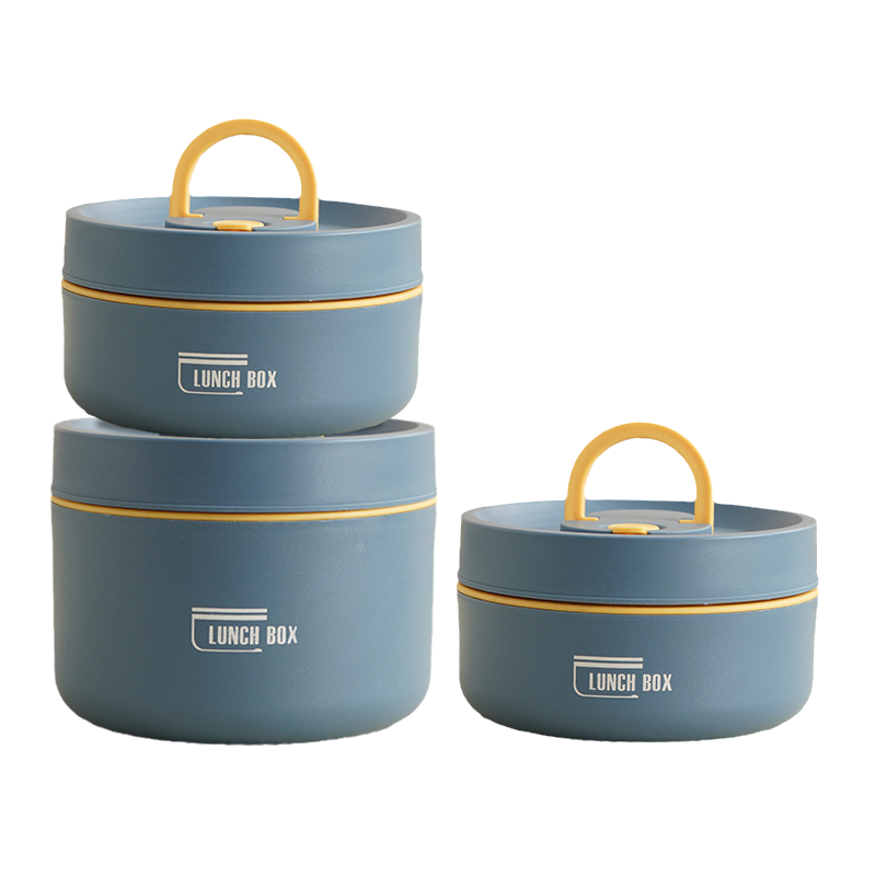 "Runde, mehrschichtige ThermoBox Lunchbox, stapelbar, mit Deckel in stilvollem Design, ideal für unterwegs"