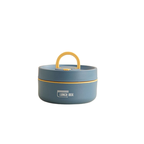 "Runde, mehrschichtige ThermoBox Lunchbox, stapelbar, mit Deckel in stilvollem Design, ideal für unterwegs"