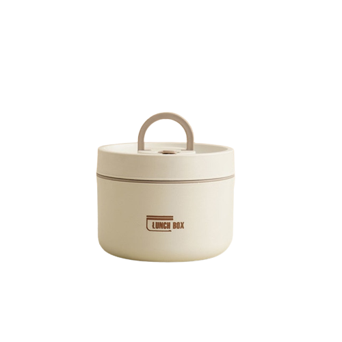 "Runde, mehrschichtige ThermoBox Lunchbox, stapelbar, mit Deckel in stilvollem Design, ideal für unterwegs"