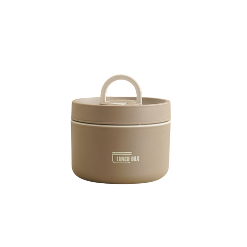 "Runde, mehrschichtige ThermoBox Lunchbox, stapelbar, mit Deckel in stilvollem Design, ideal für unterwegs"