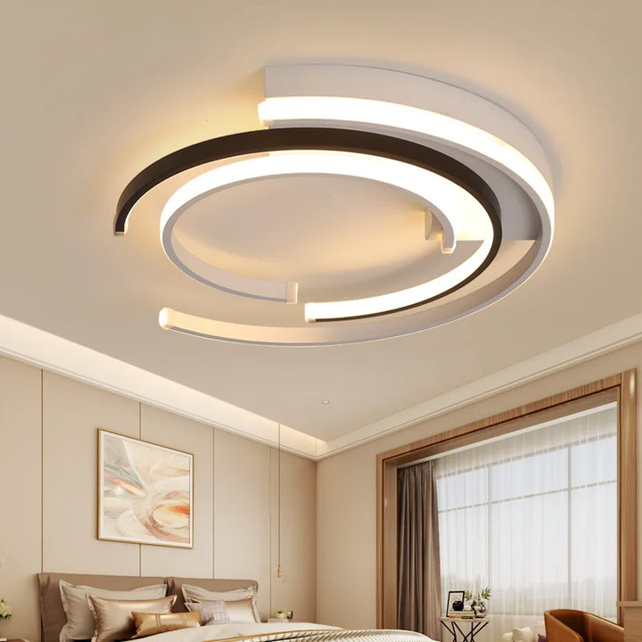 Runde, moderne LED-Deckenleuchte in Weiß, energieeffizient, gleichmäßige Ausleuchtung, 36W-52W Leistung.