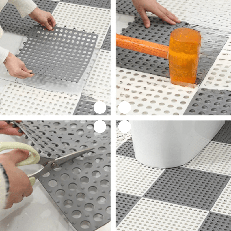 "Rutschfeste Duschmatte Grau/Weiß, modernes Design, maximale Sicherheit, wasserdicht, aus strapazierfähigem Gummi"