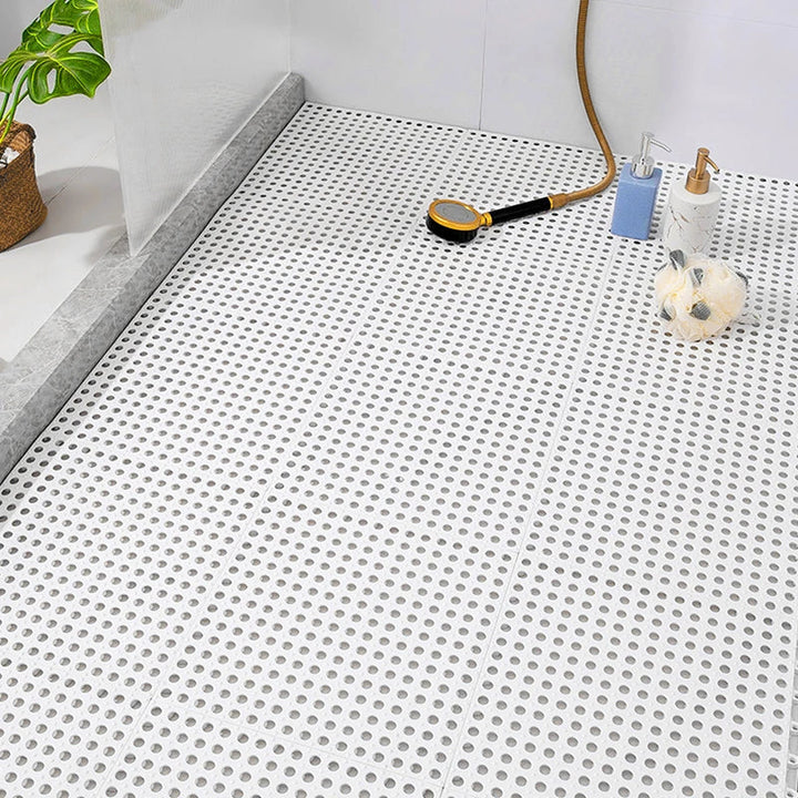 "Rutschfeste Duschmatte Grau/Weiß, modernes Design, maximale Sicherheit, wasserdicht, aus strapazierfähigem Gummi"