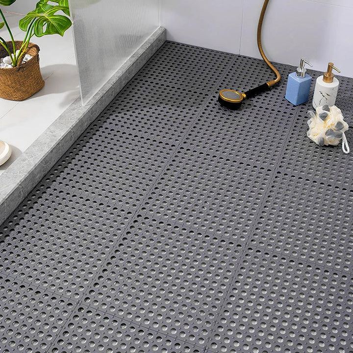 "Rutschfeste Duschmatte Grau/Weiß, modernes Design, maximale Sicherheit, wasserdicht, aus strapazierfähigem Gummi"