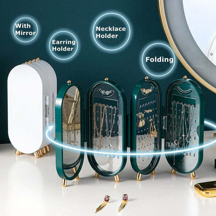 Organisateur de bijoux ovale pliable