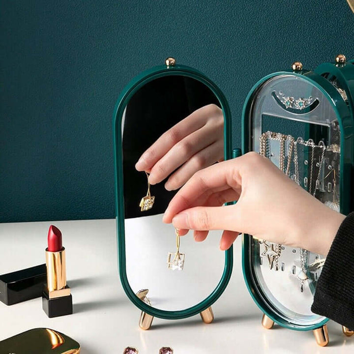 Organisateur de bijoux ovale pliable