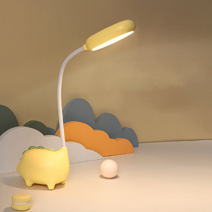 Sandsberg LED-Schreibtischlampe in Dinosaurier-Form, augenfreundlich, wiederaufladbar, ideal für Kinderzimmer.
