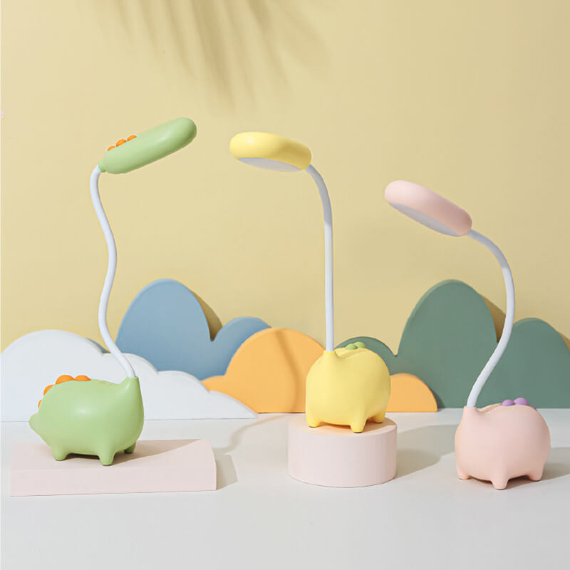 Sandsberg LED-Schreibtischlampe in Dinosaurier-Form, augenfreundlich, wiederaufladbar, ideal für Kinderzimmer.