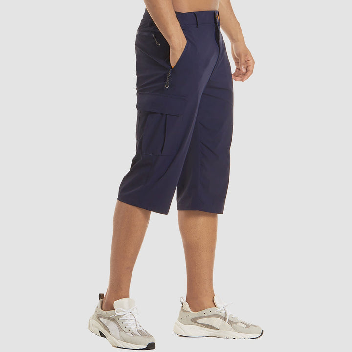 Schnelltrocknende Herren Cargo Shorts, leicht, mit Cargotaschen, elastischem Bund, ideal für Outdoor-Aktivitäten und Reisen.