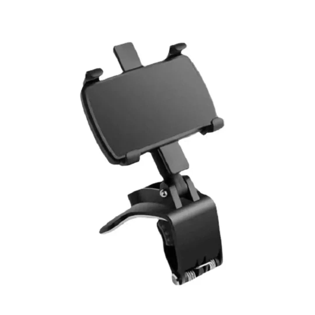 Schwarze 360° drehbare Telefonhalterung, stabil, einfach zu montieren, für Armaturenbrett im Auto, aus robustem ABS.
