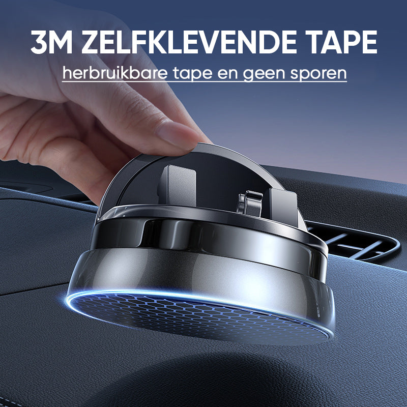 "Schwarze 360° Handyhalterung fürs Auto, flexibel, sicher, mit rutschfester Basis und universeller Kompatibilität."