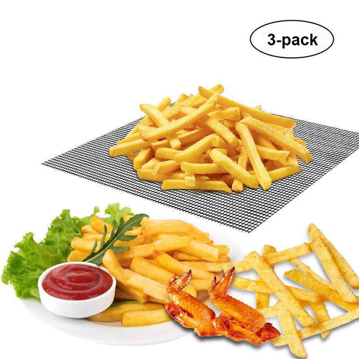 Schwarze antihaft Grillmatte für sauberes BBQ-Grillen, ideal für Fleisch und Gemüse, hitzebeständig bis 700°F, leicht zu rein