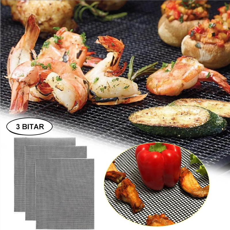 Schwarze antihaft Grillmatte für sauberes BBQ-Grillen, ideal für Fleisch und Gemüse, hitzebeständig bis 700°F, leicht zu rein