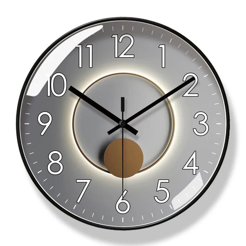 "Schwarze skandinavische Wanduhr, minimalistisch, präzise, für modernes Interieur, klare Ziffern, elegantes Design, 30 cm"