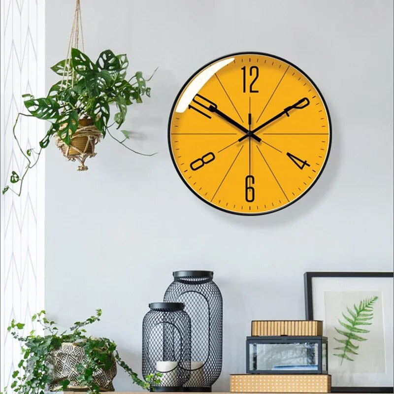 "Schwarze skandinavische Wanduhr, minimalistisch, präzise, für modernes Interieur, klare Ziffern, elegantes Design, 30 cm"