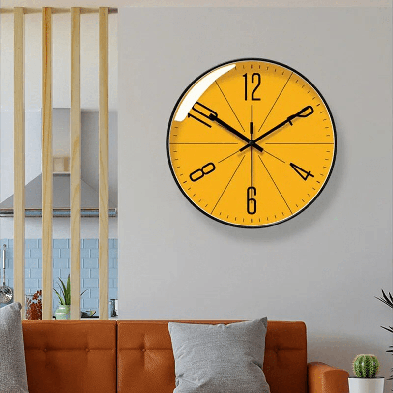 "Schwarze skandinavische Wanduhr, minimalistisch, präzise, für modernes Interieur, klare Ziffern, elegantes Design, 30 cm"
