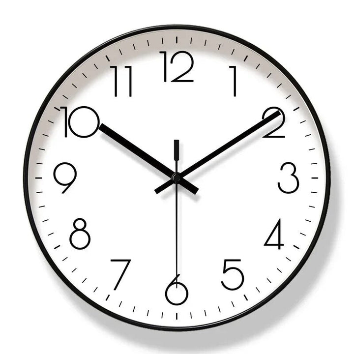 "Schwarze skandinavische Wanduhr, minimalistisch, präzise, für modernes Interieur, klare Ziffern, elegantes Design, 30 cm"