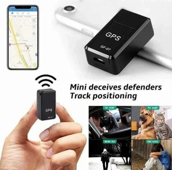 "Schwarzer, kompakter magnetischer GPS-Tracker mit starkem Magnet zur Diebstahlsicherung und weltweiter Fahrzeugortung."
